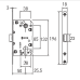 Защёлка под ключевой цилиндр с пластиковым язычком LP 5112CL 99, матовый хром Защёлка под ключевой цилиндр с пластиковым язычком LP 5112CL 99, матовый хром